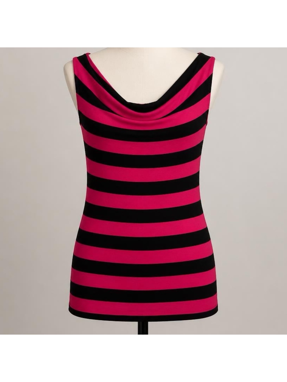 Express Sleeveless Pink and Black Striped Top Size Medium